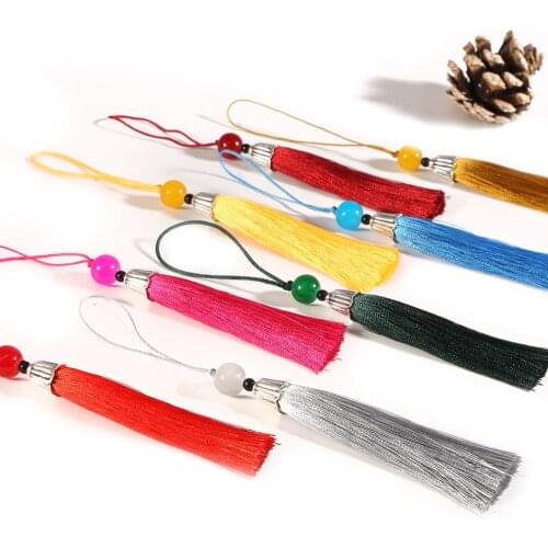 New Sale 1Pc 14cm Beads Tassel Trim Hanging Rope Tassels Trim Pendant For DIY Jewelry Making Findings Decoration