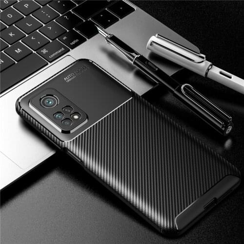 Carbon Fiber Case For Xiaomi Mi 10T Pro Case Mi 10T Lite 10i Cover Soft Protective Housings Phone Bumper For Xiaomi Mi 10T Funda