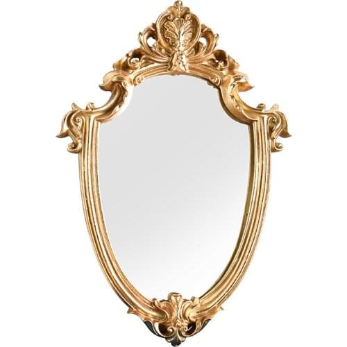 Decorative Wall Mirror, Vintage Hanging Mirrors for Bedroom Living-Room Decor, Gold