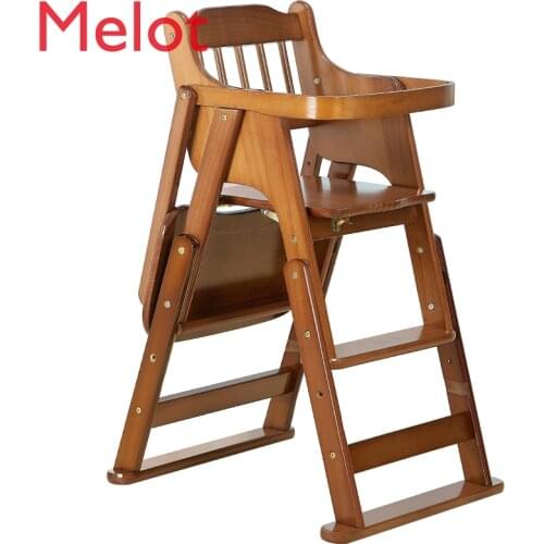 Childrens Dining Table Chair Portable Foldable Multifunctional Baby Solid Wood Dining Chair