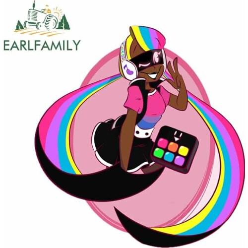 EARLFAMILY 13cm x 12.3cm For Girl Car Styling Stickers Sunscreen Decals Car Accessories Air Conditioner Repair For JDM SUV RV