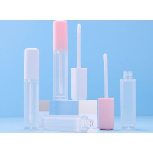 Wholesale 6ML Empty Lipgloss Bottle Containers Frosted Lip Gloss Tube Square Lipstick Bottle Lip Glaze Containers Lipbalm Tube