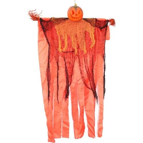 Halloween Hanging Pumpkin Horror Decoration Props Pumpkin Hanging Ghost Pendant Scarecrow Ghost Door Curtain Decor