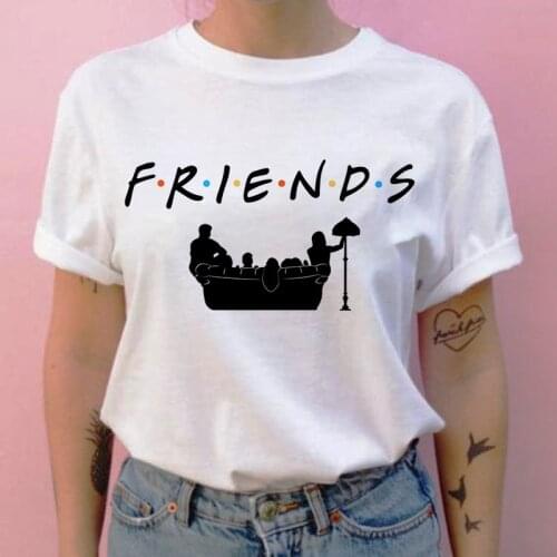 Summer New Friends Print T-shirt Summer Retro Women Short Sleeve Fashion Top T-shirt Casual Graphic Women T-shirt Women