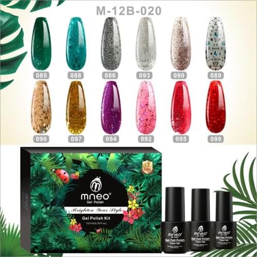 Gel Nail Polish Red Green Glitter Sequin Diamond Colors All for Manicure Varnish Soak Off UV Led Cured Art Lacquer 12 Pcs Set
