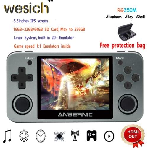 WESICH Retro game RG350M Video games Upgrade game console ps1 game 64bit opendingux 3.5 inch 2500+ games RG350m Child gift