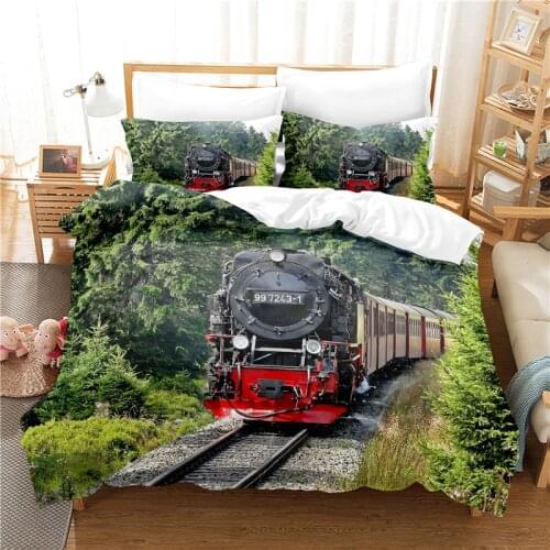 Train Bedding Set For Bedroom Soft Bedspreads For Bed Home Comefortable Duvet Cover Quality Quilt Cover And Pillowcase