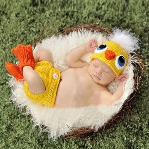 Fox Design Newborn Costume Photography Props Hand Made Crochet Baby Photo Shoot Clothes for 0-6 Months 1 Set Photo Accessories