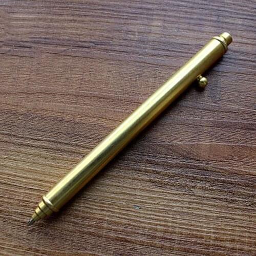 1PC Brass Bolt Spring Press Signature Writing Pen Office Desktop Decoration EDC Tactical Metal Pen Creative Luxury Gift