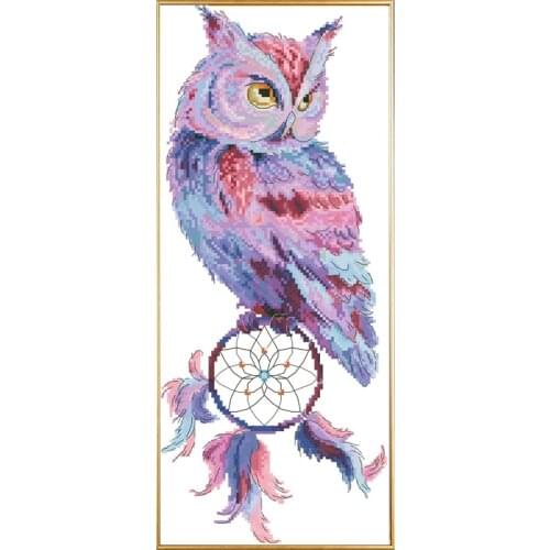 Dream Catcher Owl Printed Cross Stitch Kits Pattern Counted Canvas Embroidery Sets 11CT 14CT DIY Handmade Crafts Home Decoration