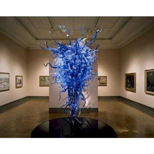 Blue Glass Art Light Hand Blown Glass Chandelier Home Lighting LED Bulbs High Quality Chandelier Free Shipping