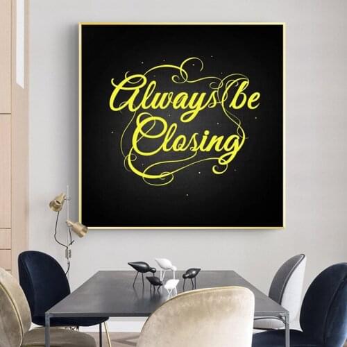 Motivational Quote Canvas Painting on The Wall Black Gold Inspirational Poster Print Wall Art Picture Living Room Office Decor