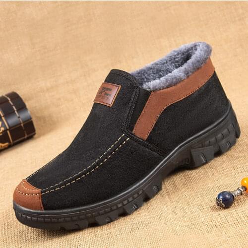 Men Winter Safety Shoes Warm Winter Boots Men Fashion Men Boots Male Working Shoes Mans Winter sneakers Plush Furry Footwear