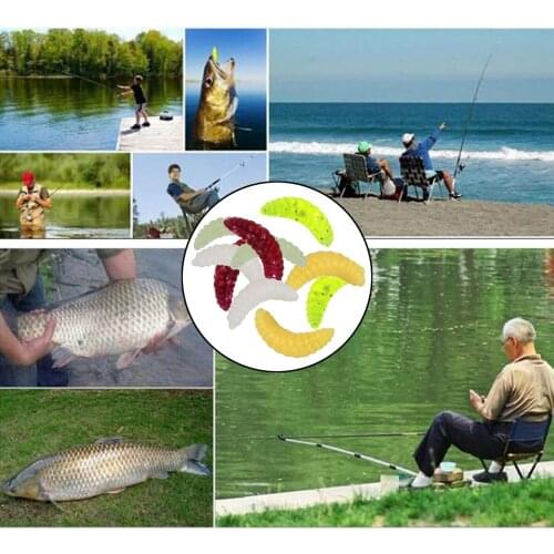 Fishing Bait Soft Plastic Worm Larva Maggot Bait Freshwater Tackle