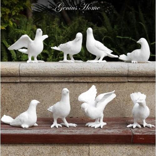 Outdoor Courtyard White Dove Figurines Statue Home Furnishing Decoration Crafts Simulated Resin Animal Park Birds Ornament Decor