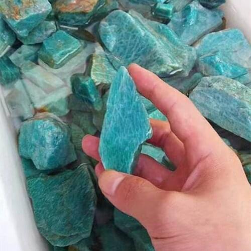 Natural amazonite raw stones and crystals healing rough gemstones minerales reiki decoration