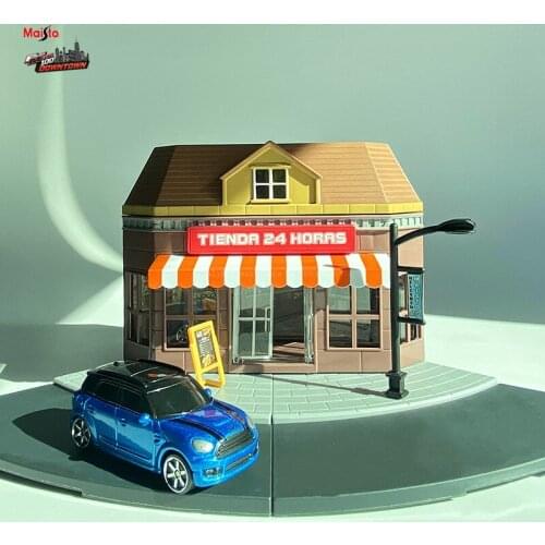 Maisto new Convenience Store city street view assembly hands-on DIY simulation alloy car model car model collection toy car gift