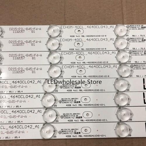 New LED backlight 40DB 4X11 MBL-40035D411EH0-V2 -R MBL-40035D411EH0-V2-L 1set=8pcs (4pcs 4led+4pcs 7led )