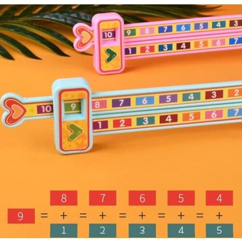Plastic Math Brain Training Preschool Numbers Sign Addition Ruler with Interest Math Practice