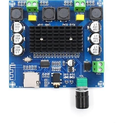 XH-A105 Bluetooth 5.0 TDA7498 digital amplifier board 2x100W Stereo Audio AMP Module Support TF Card AUX