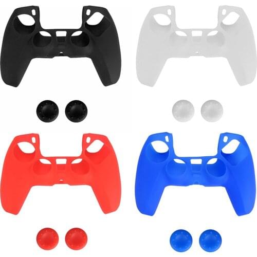For DualSense Non Slip Silicone Cover Protection Case + Thumb Grips Dustproof Protect Case for PS5 Controller for PlayStation 5