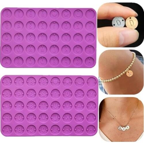 DIY Crystal Epoxy Mold Single and Double Hole 24 Letters and Numbers Disc Mold Used To Make Jewelry Necklace Pendant Resin Mold