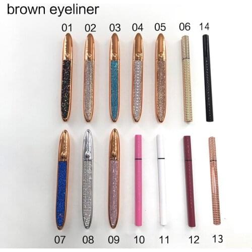 Wholesale Self-adhesive Eyeliner Pen Waterproof Brown Color Eyeliner No Blooming Beauty Makeup Tool To Sticker False Lashes
