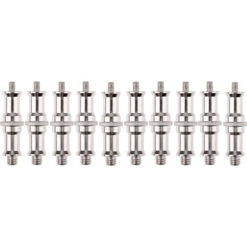 10x 1/4 to 3/8 Male Threaded Screw Adapter Spigot Stud for Flash Light Stand