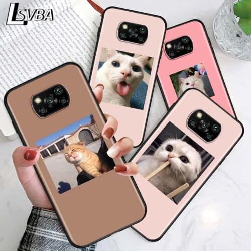 Cute Lovely Cat for Xiaomi Poco X3 NFC X2 M3 M2 F2 F3 Pro C3 F1 A2 Lite Mix3 Play Silicone Soft Black Phone Case