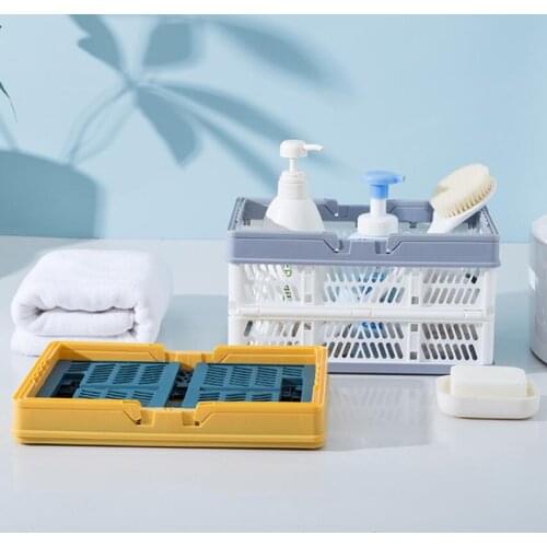 Folding Collapsible Plastic Storage Crate Box Stackable Home Kitchen Warehouse Storage Baskets Box