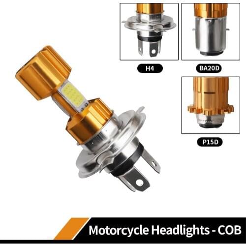 1pcs Highbright Led Motorcycle Headlights H4 BA20D P15D Tricycle White H4 Hi/Lo Lamp Scooter Front Bulbs Accessories Fog Lights