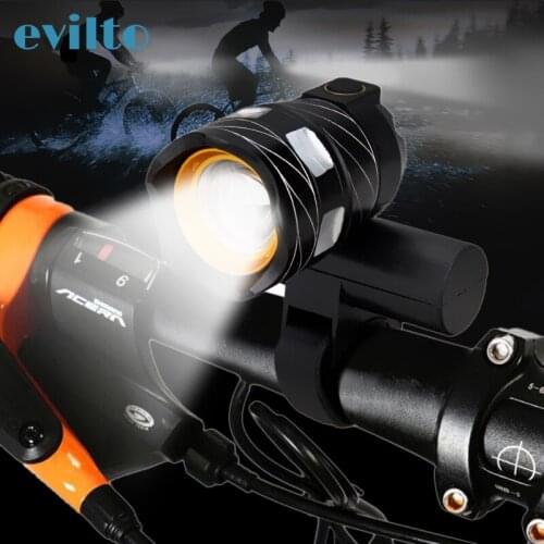 T6 15000LM Led Bicycle Light USB Rechargeable Lamp Zoomable Front Bike Headlight Lamp Adjustable Bicycle Light