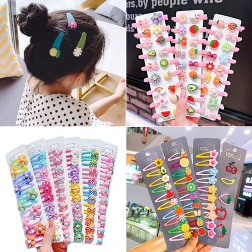 10Pcs Baby Hair Accessories Cartoon Hair Clip Candy Color Barrette Korean Style Hairclips Headdress Kids Cute Hairpins for Girls