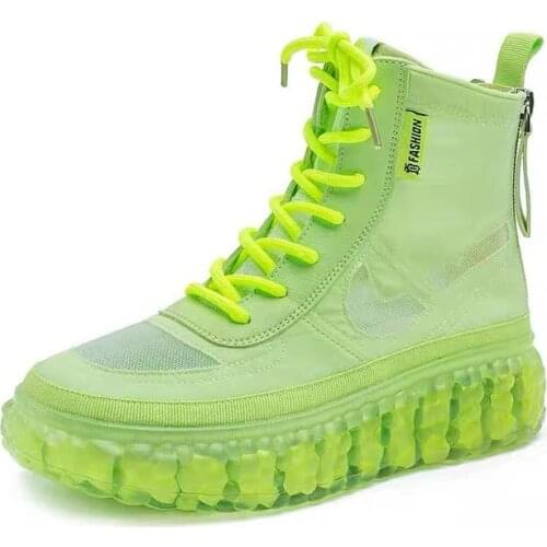 Spring/autumn New Ladies Martin Shoes Fashion Breathable Hollow High-top Shoes Women Sneakers Net Shoes Platform Shoes