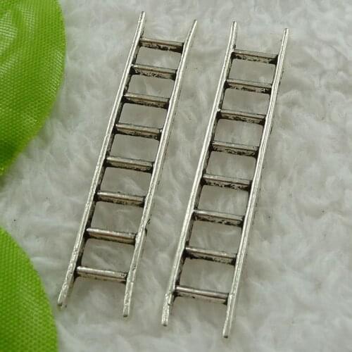 100 pieces antique silver ladder connectors 52x10mm #1627