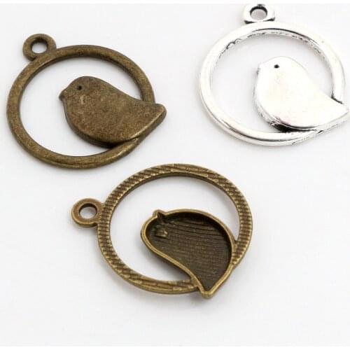 24x20mm 10pcs Antique Silver Plated Bronze Plated Bird Handmade Charms Pendant:DIY for bracelet necklace