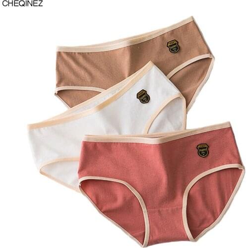 3Pcs/lot Cotton Panties Underwear Women Low Waist Solid Briefs Girls Panty Underpant Female Sexy Lingerie Underwear For Women