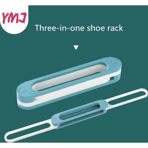 3-in-one Shoe Rack Shelf Folding Shoes Storage Rack Organizers Footwear Support Slot Space-saving Bathroom Living Room Bracket