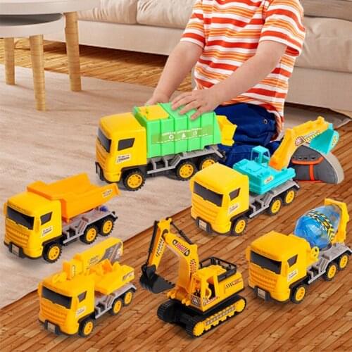 4Pcs/Set Diecasts Plus Size Toy Cars Construction Vehicle Engineering Car Dump Car Dump Truck Model Classic Toys Gift For Boys