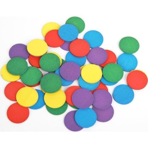 50 pcs Wooden Pieces Puzzle Board Game Colorful Chess Pieces For DIY Games Accessories 25mm