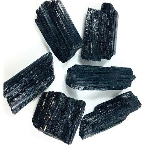 6pcs high quality Natural Black Tourmaline Schorl Reiki Healing Energy Healing Gemstone as collection