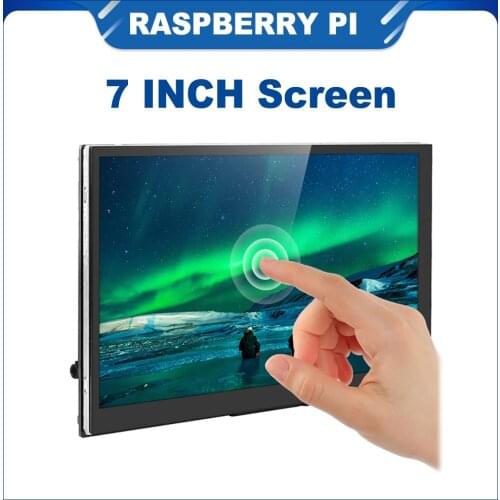 ITINIT R164 Raspberry Pi 4 Model B 7 Inch IPS LCD 1024x600 Touch Screen Adjustable Backlight Display for Raspberry Pi 4B/3B+/3B