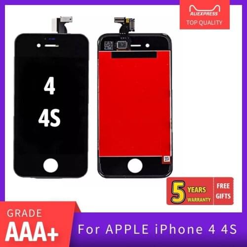 AAA+ LCD For iPhone 4 4S Screen Touch Digitizer Assembly Display Assembly For iPhone 4 4S Front Pantalla Replacement Black White