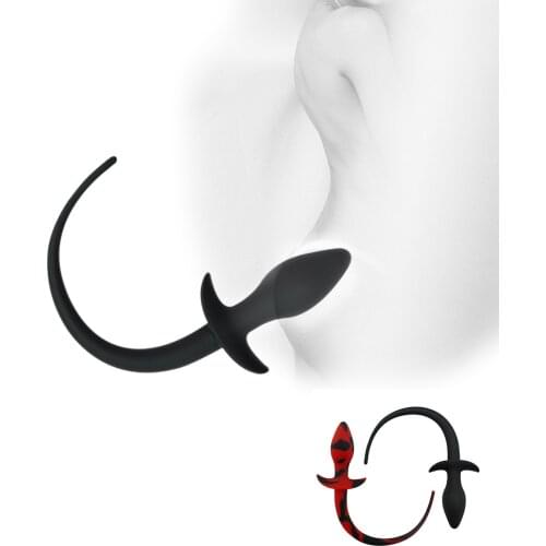 Flirting Silicone Anal Plug SM Butt Plug Slave Dog Tail Sex Toys for Couples Role Play Prostate Massage