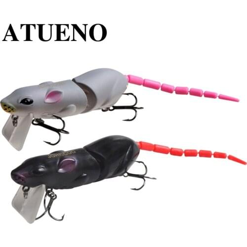 ATUENO 1pc Mouse Lure 2 Sections Swimbait Rat Fishing Bait 85mm Floating Fishing Lure Minnow Crankbaits Pike Lure