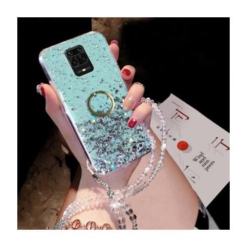 For Xiaomi Redmi Note 9S Case Liquid Quicksand Bling Glitter Transparent with stand back cover for Xiaomi redmi note 9 pro max