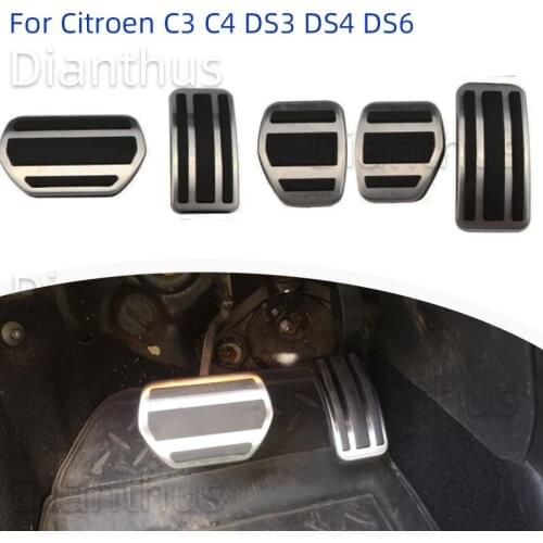 For Citroen C3 C4 DS3 DS4 DS6 3 4 6 Car Accelerator Gas Brake Foot Pedal Cover Pad AT MT