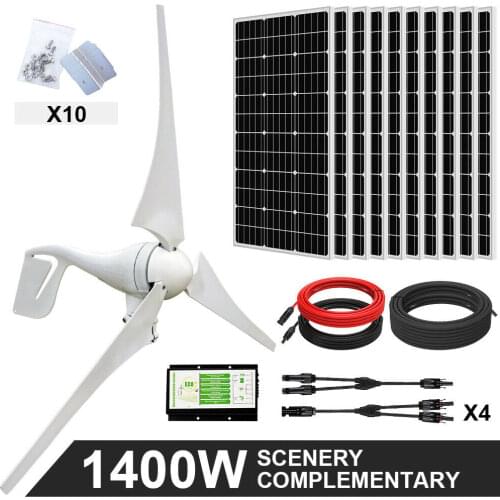 ECO-WORTHY 500W600W1400w12V Wind Solar System :400W Wind Generator & 100W 12V mono Solar Panel & controller
