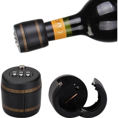 Home Bar Hardware Multifunction Digit Combination Anti Theft Bottle Drink Preservation Wine Stopper Password Lock Restaurant