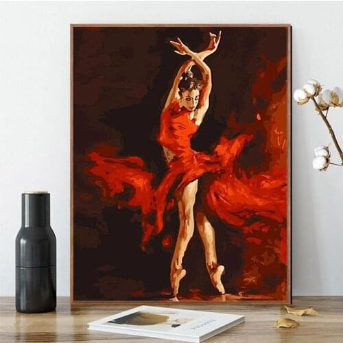 GATYZTORY Oil Paint By Numbers Kits For Adults Portrait HandPainted Dancers Coloring Picture By Number Diy Home Decor Gift Craft